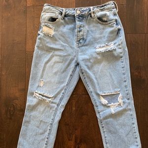 pacsun distressed mom jeans